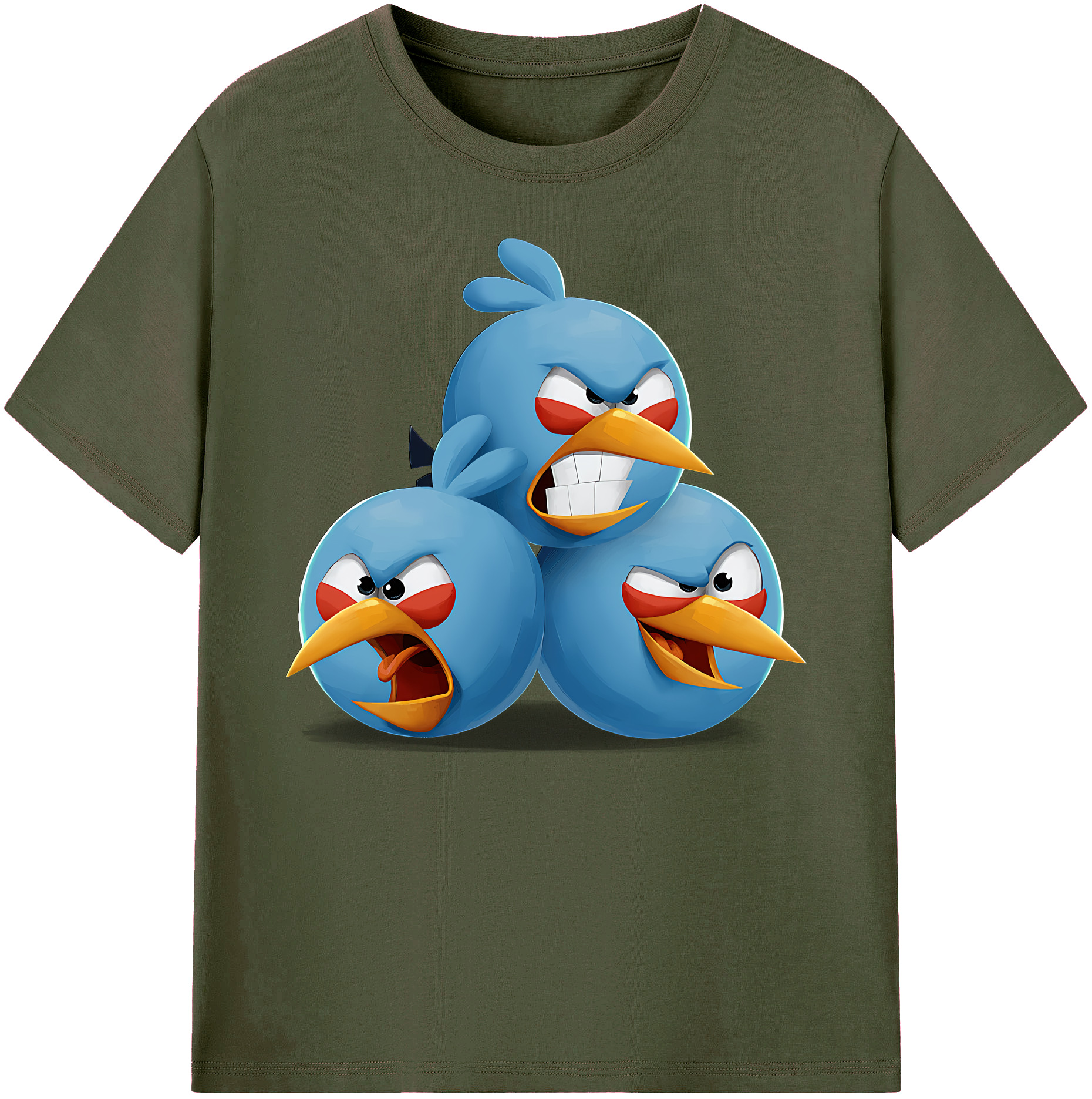 （画像用） Angry Birds アングリーバード 綿100％ メンズ半袖Tシャツ｜肌触りやわらか＆通気性